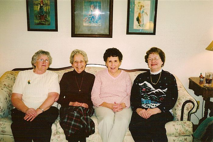 Mary (on the left) and her friends in December 2007 have been meeting every month since before 1995